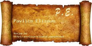 Pavlics Elizeus névjegykártya